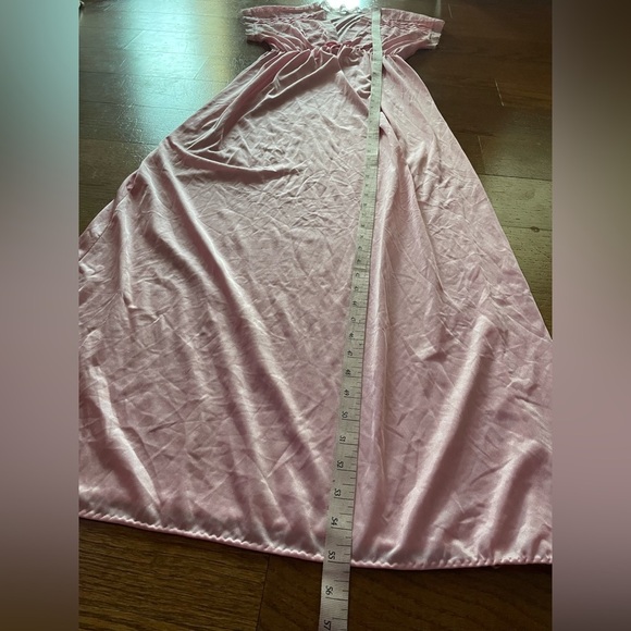 Vintage 90s Pink Lace Maxi Slip Dress Rikki Medium Fairy Cottagecore Coquette - Picture 8 of 9